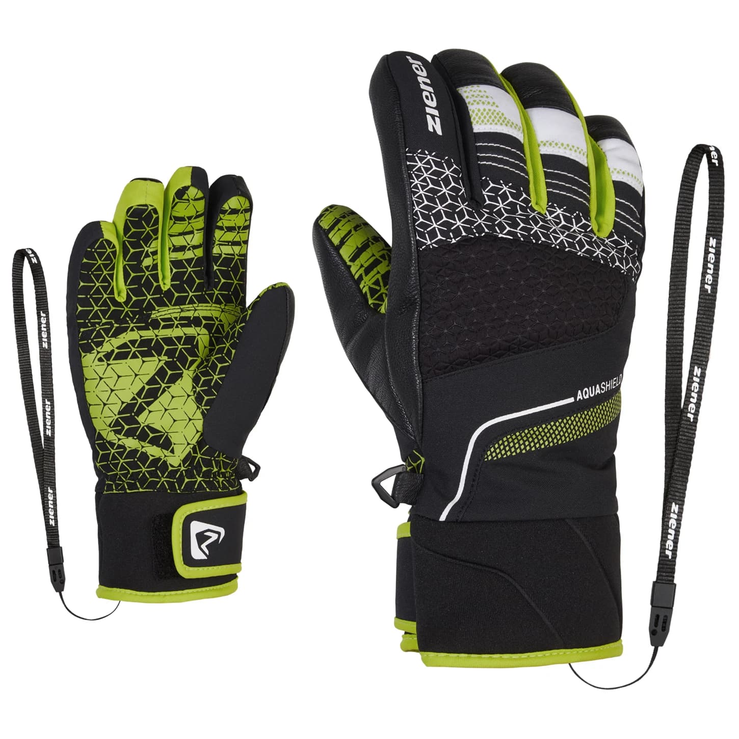 Детски ръкавици Ziener Kid's Lonzalo-Z AS PR Gloves - Black.Lime