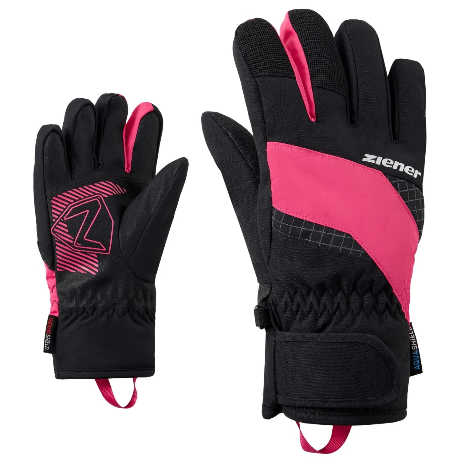 Детски ръкавици Ziener Kid's Luuki-Z AS Gloves - Black.Pop Pink