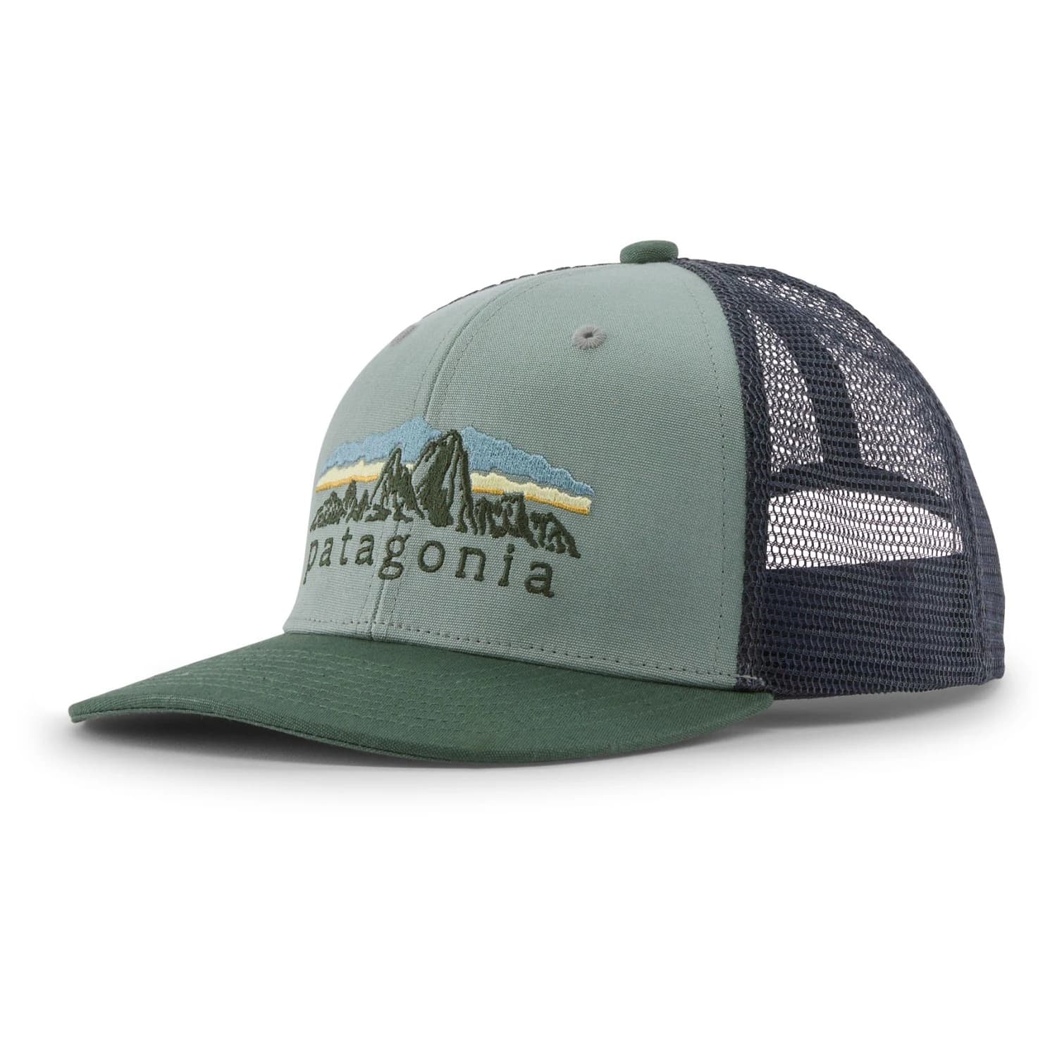 Детска шапка с козирка Patagonia Kid's Trucker Hat Cap - Fitz Roy Foothills: Cover Green