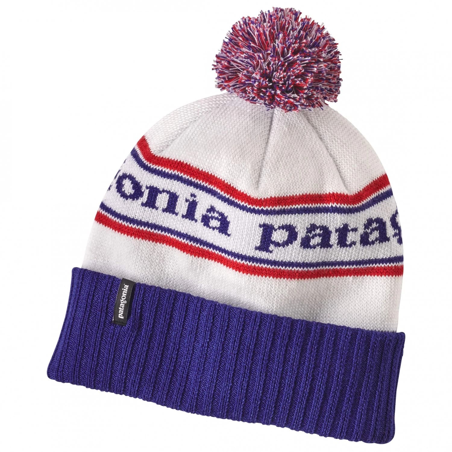 Зимна шапка (beanie) Patagonia Powder Town Beanie - Park Stripe: Viking Blue