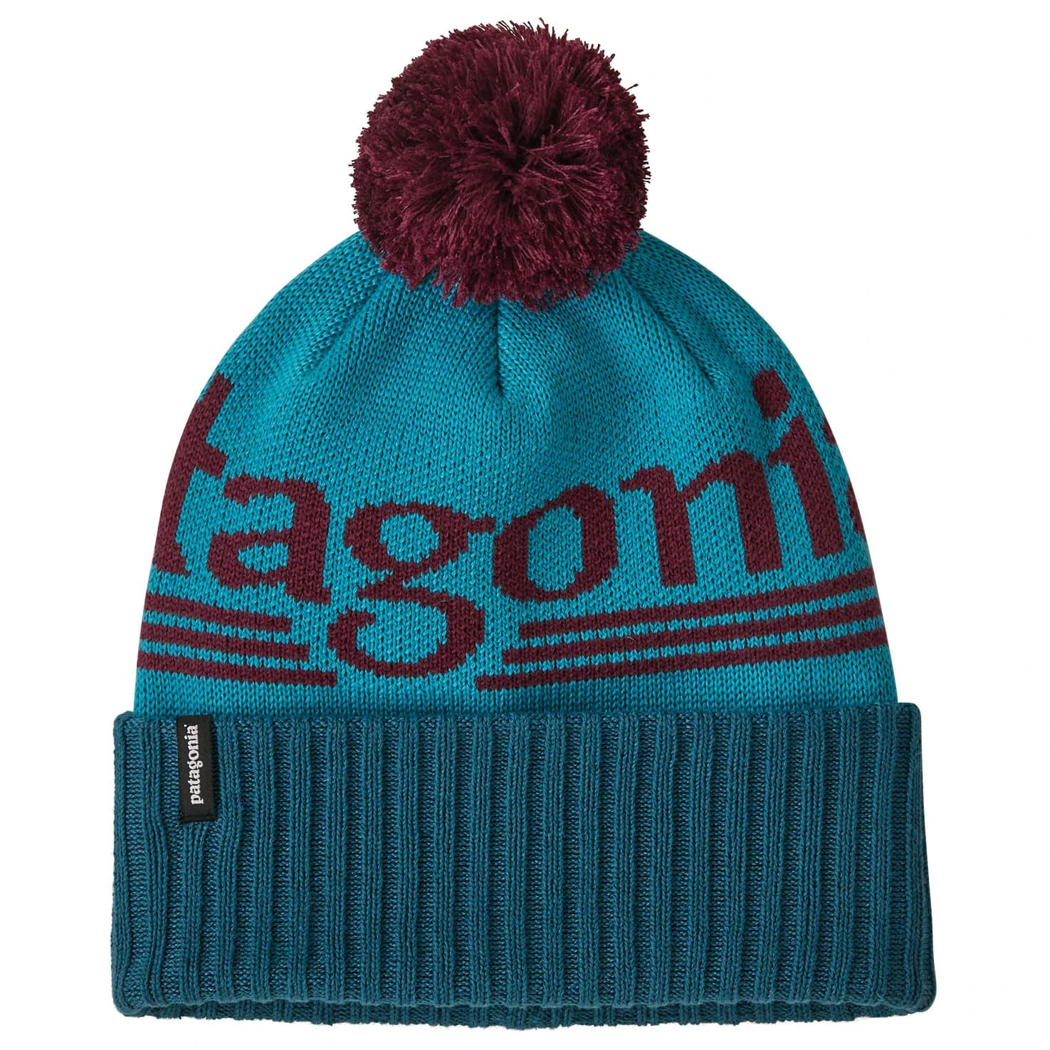 Зимна шапка (beanie) Patagonia Powder Town Beanie - Hut Tripper Logo: Mako Blue