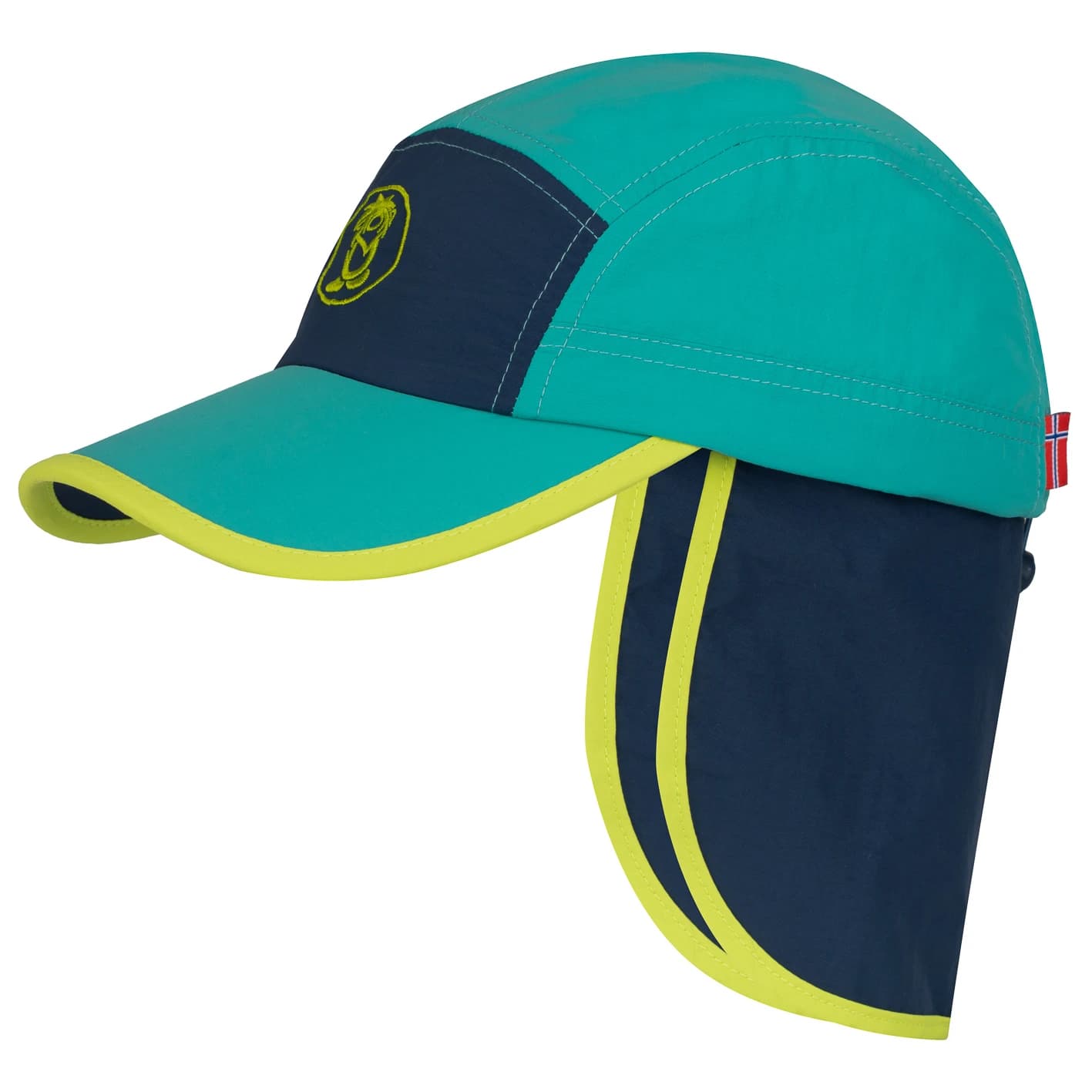 Детска шапка с козирка Trollkids Kids Troll Cap XT Cap - Blue Coral / Mystic Blue / Cool Lime