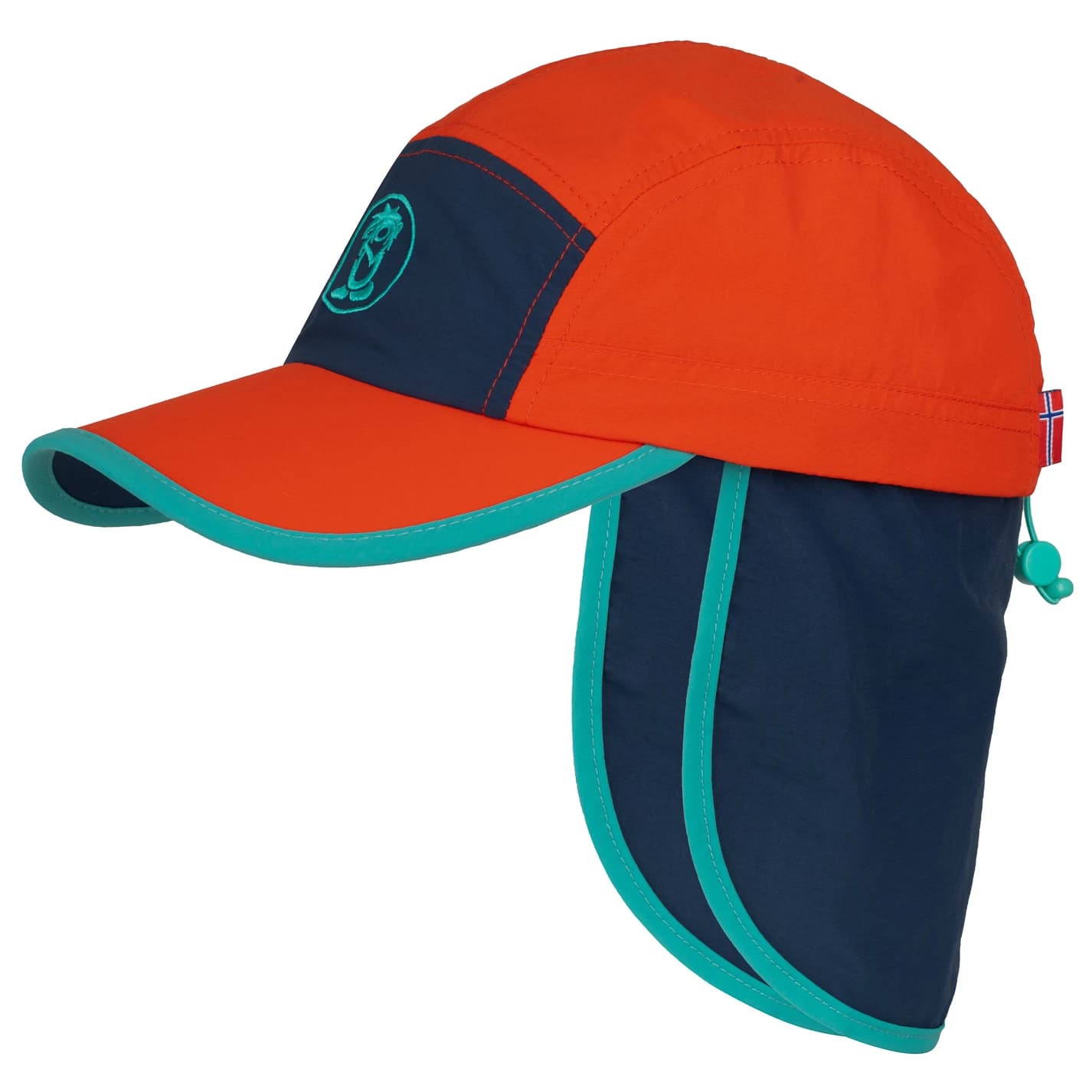Детска шапка с козирка Trollkids Kids Troll Cap XT Cap - Fire Red / Mystic Blue / Blue Coral