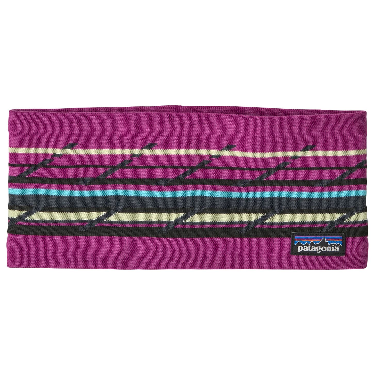 Лента за глава Patagonia Powder Town Headband - Mountain Minded Geo: Amaranth Pink