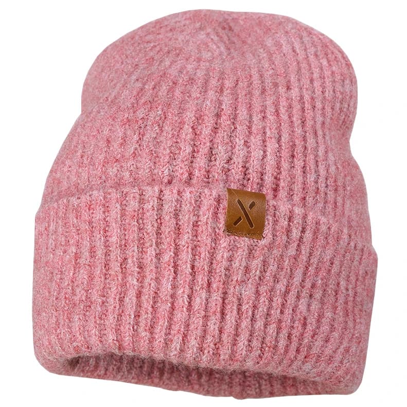 Зимна шапка (beanie) maximo Girl's Mütze mit Umschlag gerippt Beanie - Dusty Rose