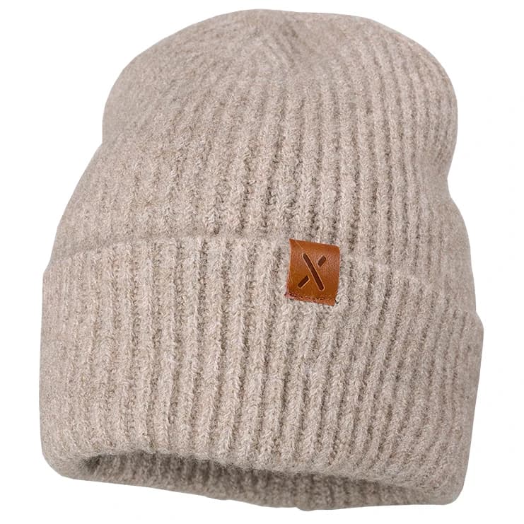 Зимна шапка (beanie) maximo Girl's Mütze mit Umschlag gerippt Beanie - Beech Melange