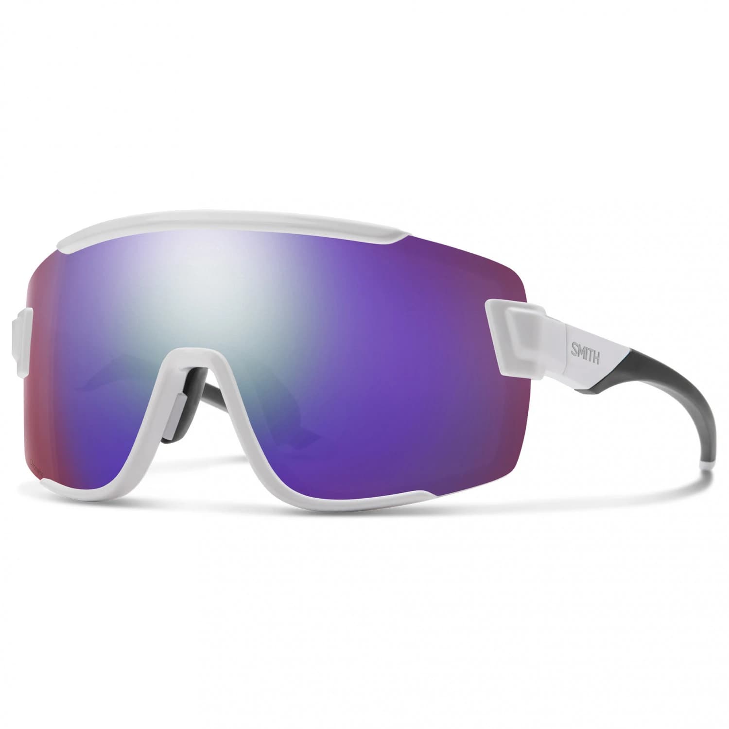 Очила за колоездене Smith Wildcat ChromaPop S3 (VLT 15%) + S0 (VLT 90%) Cycling glasses - White / CP Violet Mirror + Clear