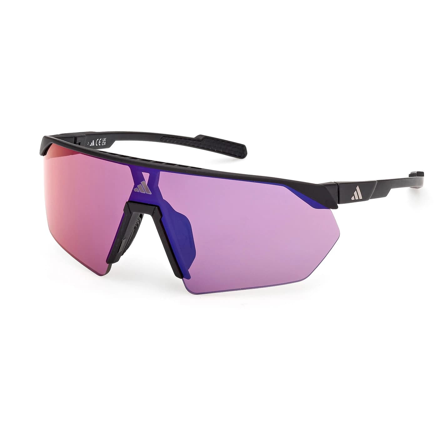 Дамски очила за колоездене Adidas eyewear Women's SP0076 Mirror 02 Cycling glasses - Matte Black / Violet Mirror