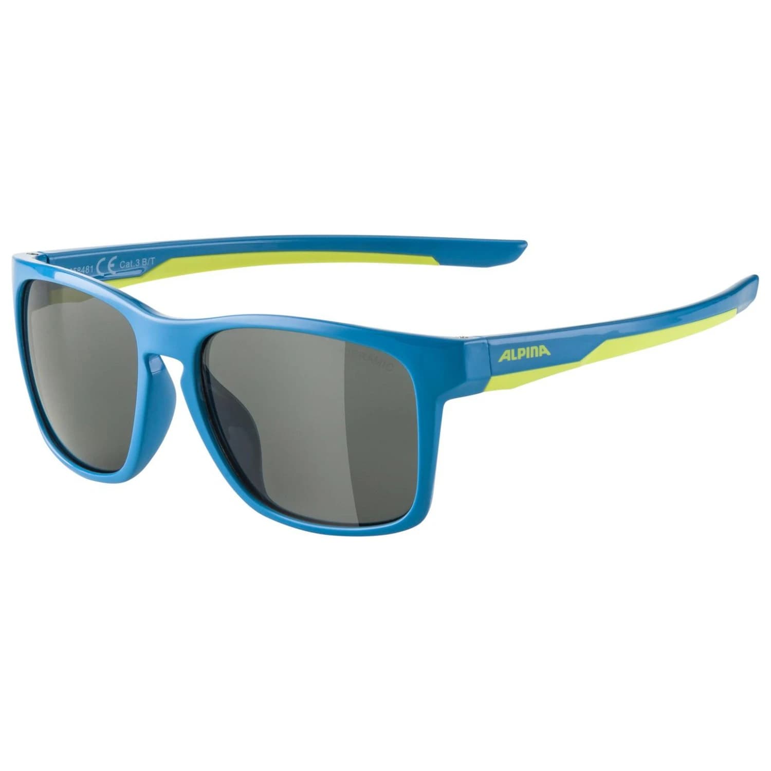 Детски слънчеви очила Alpina Kid's Flexxy Cool I Ceramic S3 Sunglasses - Blue / Lime / Black / Ceramic Black