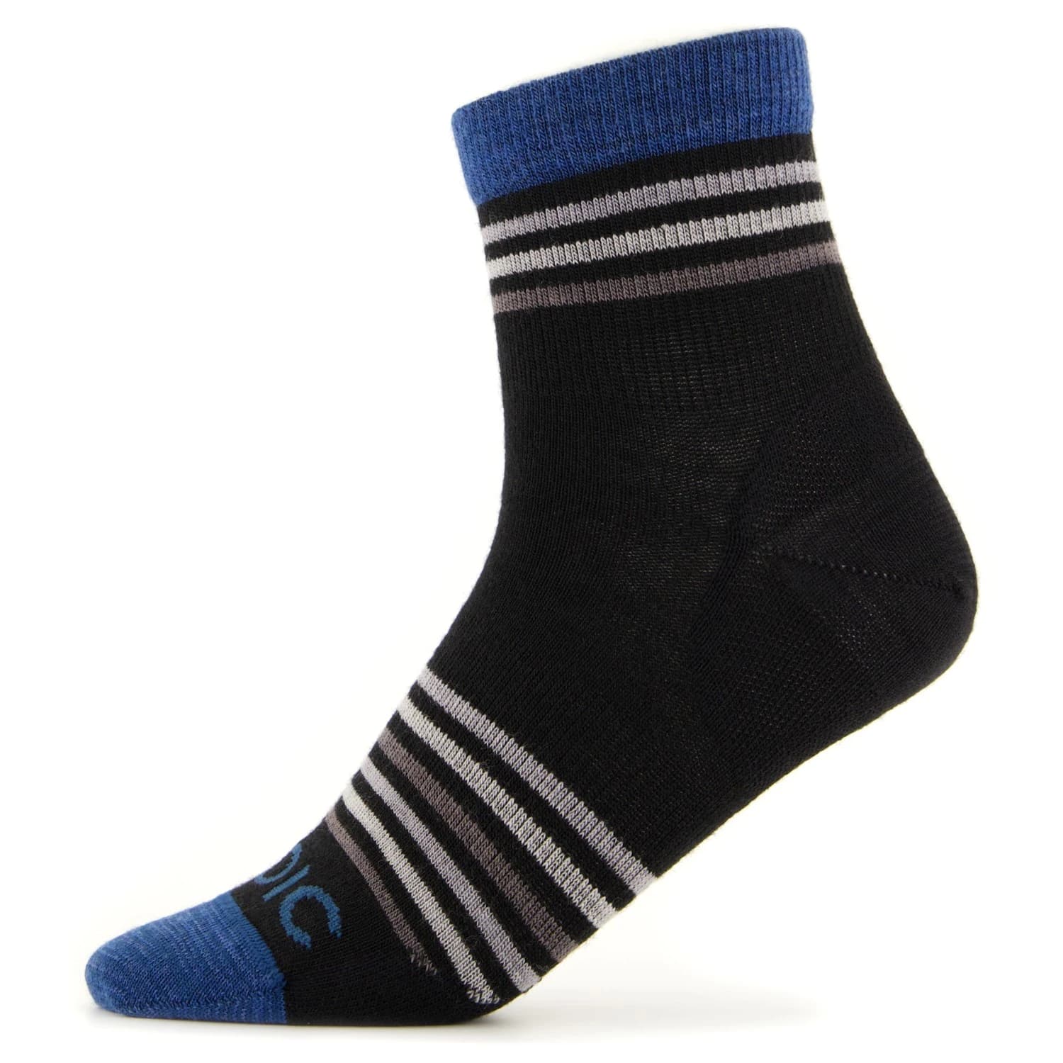 Детски спортни чорапи Stoic Kid's Merino Everyday Quarter Socks Striped Sports socks - Black / Blue Jeans Multi Striped
