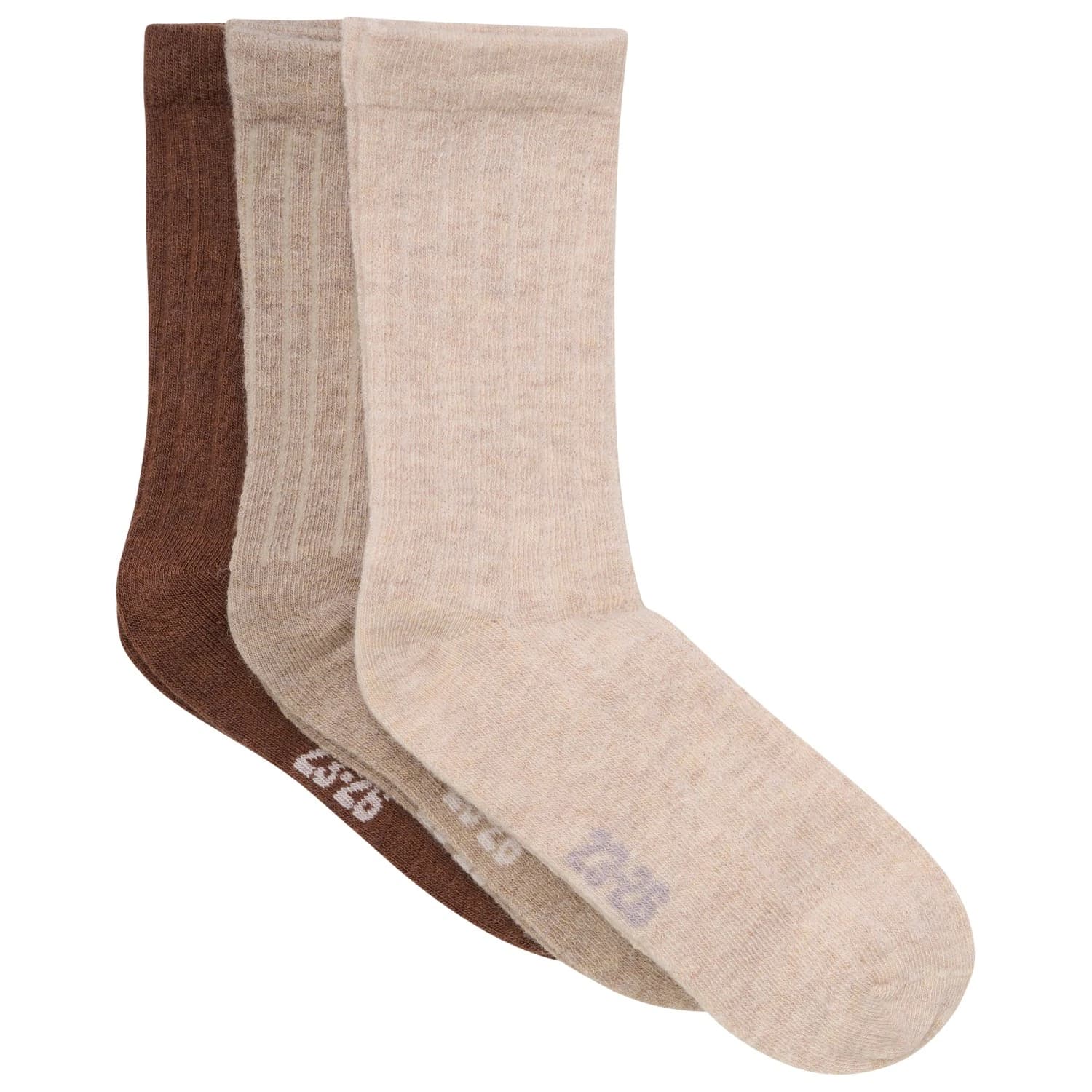 Детски спортни чорапи Minymo Kid's Wool Socks Rib 3-Pack Sports socks - Silver Mink Melange