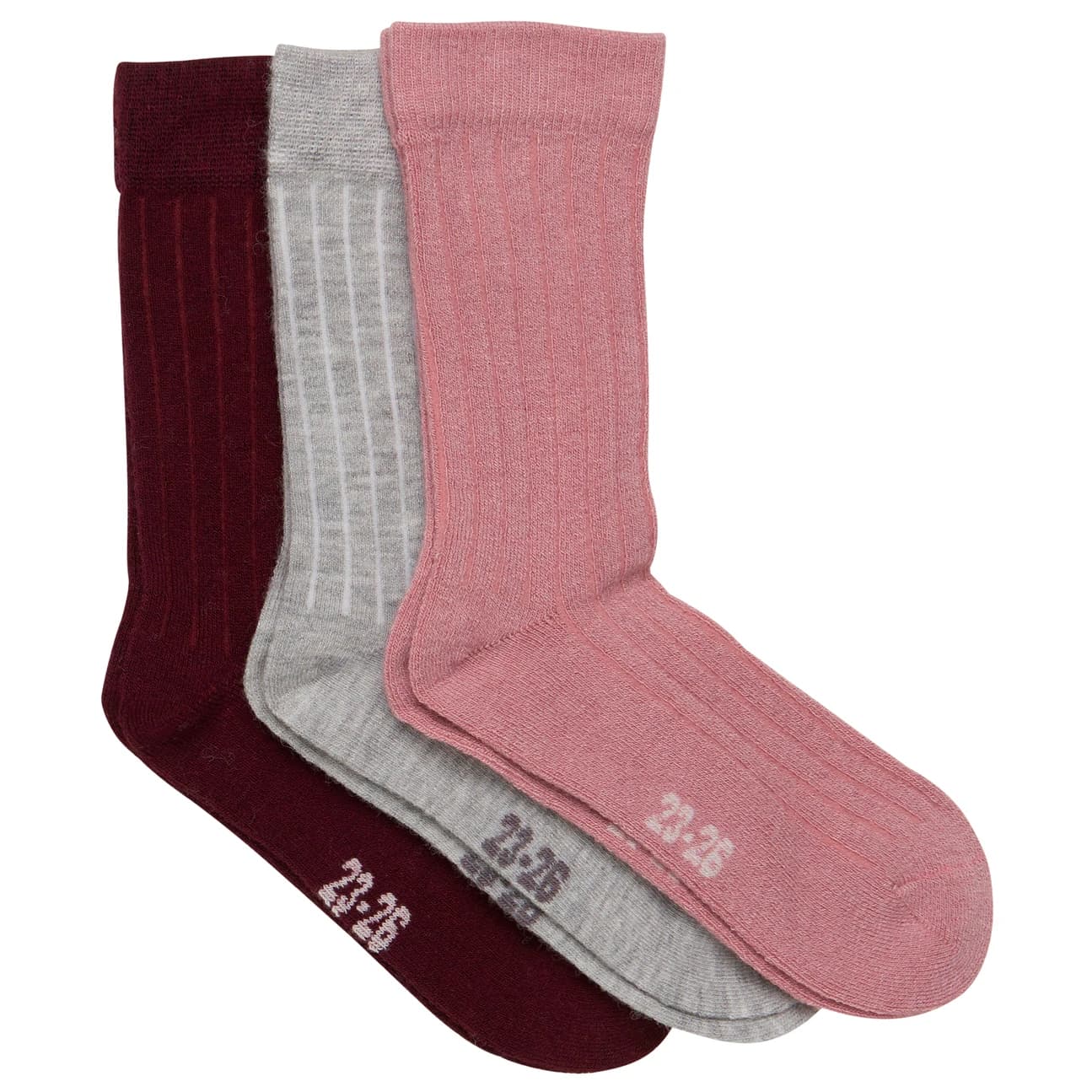 Детски спортни чорапи Minymo Kid's Wool Socks Rib 3-Pack Sports socks - Burnished Lilac