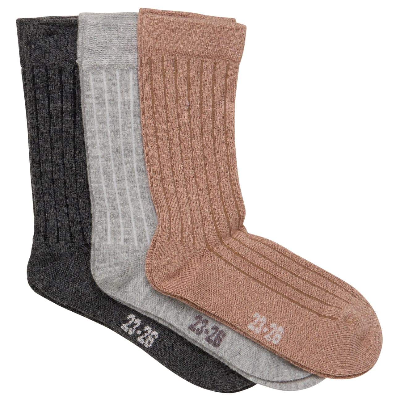Детски спортни чорапи Minymo Kid's Wool Socks Rib 3-Pack Sports socks - Grey Melange