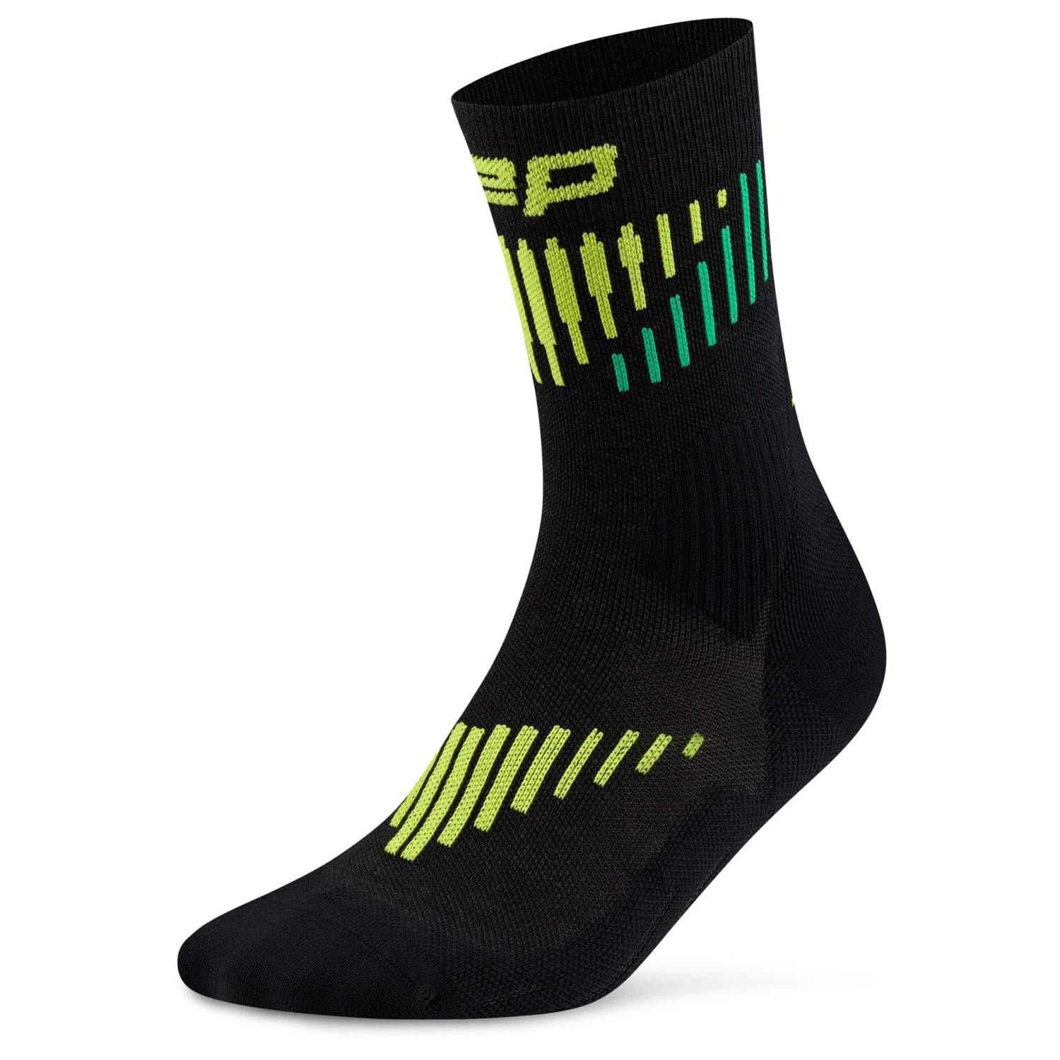 Дамски компресионни чорапи CEP Women's Core Run Merino Mid Cut 3.0 Compression socks - Black / Lime