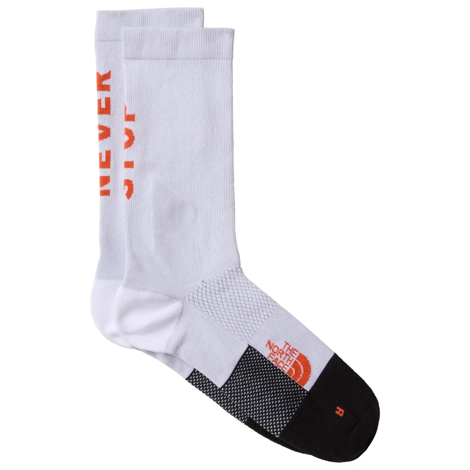 Чорапи за бягане The North Face Never Stop Trail Run Crew Sock Running socks - TNF White / Acrylic Orange