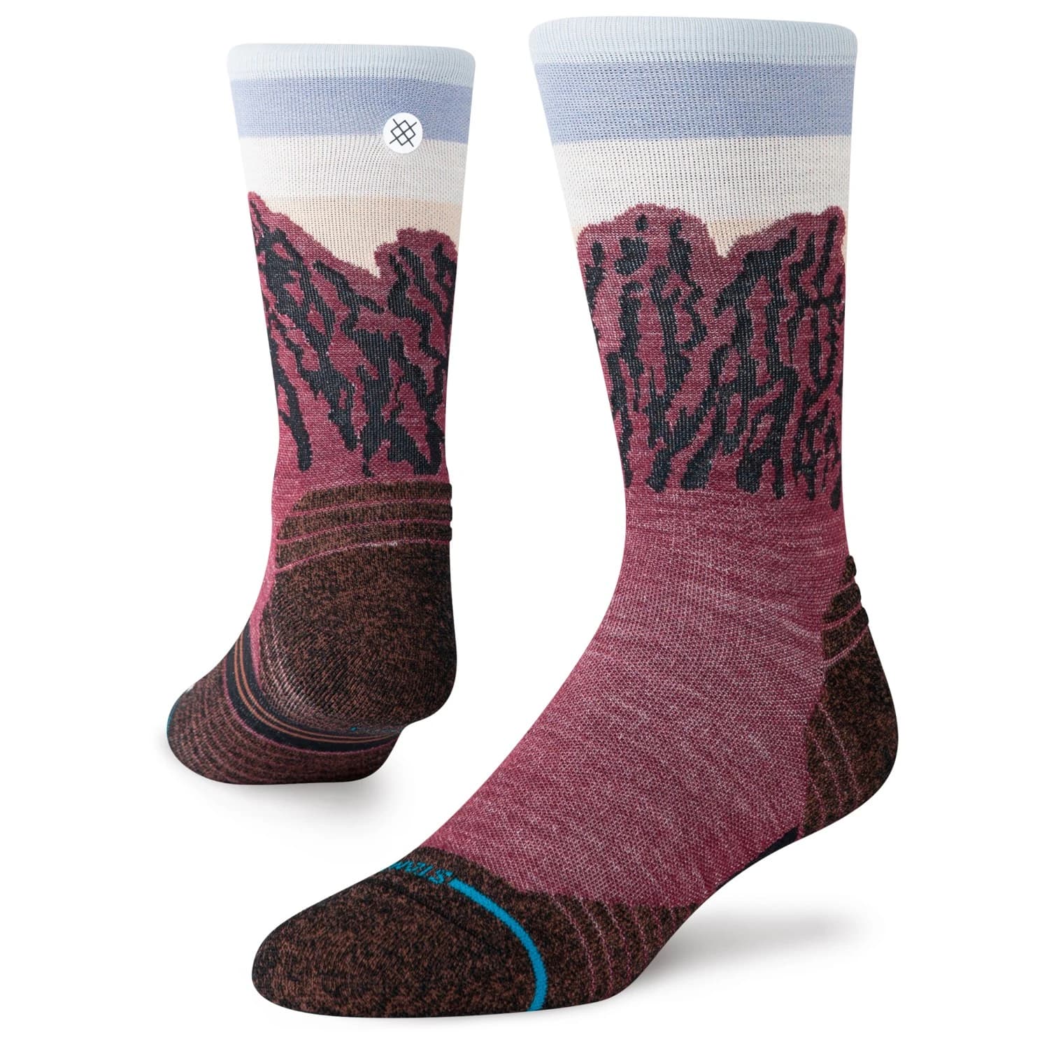 Дамски спортни чорапи Stance Women's The Ridge Light Wool Crew Sports socks - Wine
