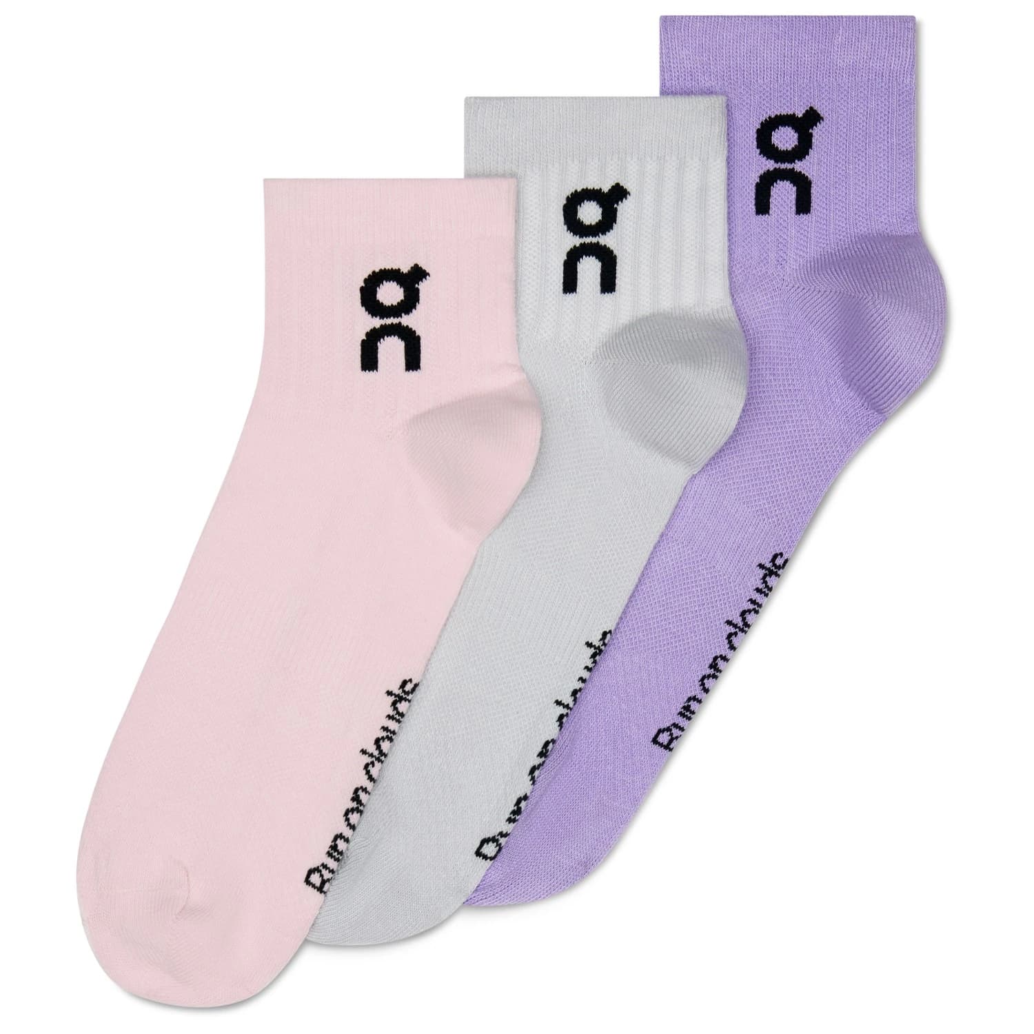 Спортни чорапи On Logo Sock Mid 3-Pack Sports socks - Orchid / Bloom