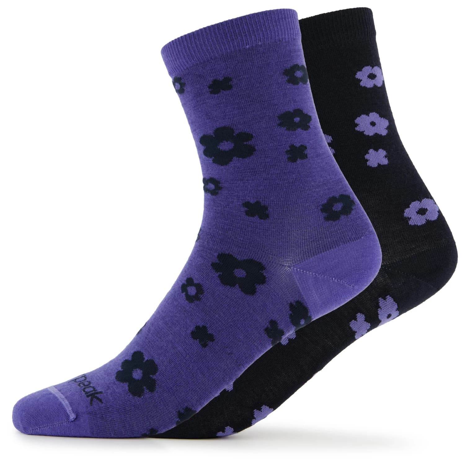 Дамски спортни чорапи Heber Peak Merino SylvaHe. Flower Socks 2-Pack Sports socks - Blue / Violet