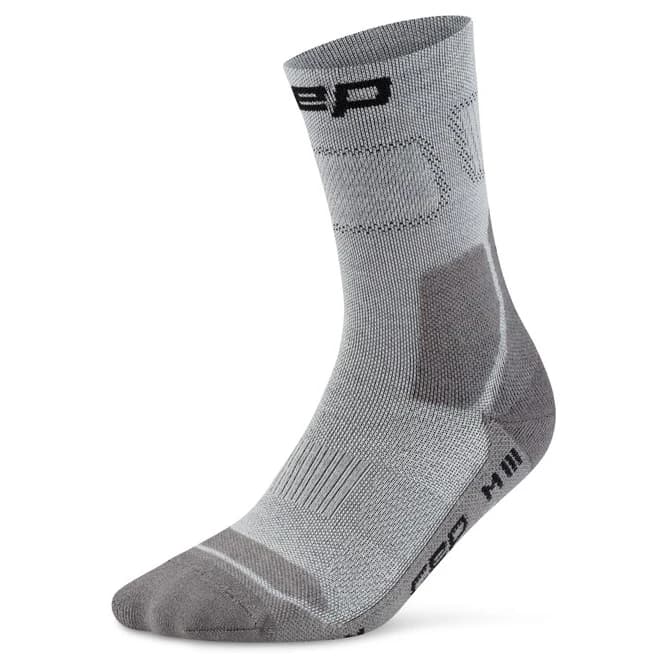 Мъжки туристически чорапи CEP Hiking Light Cushion Socks Mid Cut Walking socks - Grey / Dark Grey