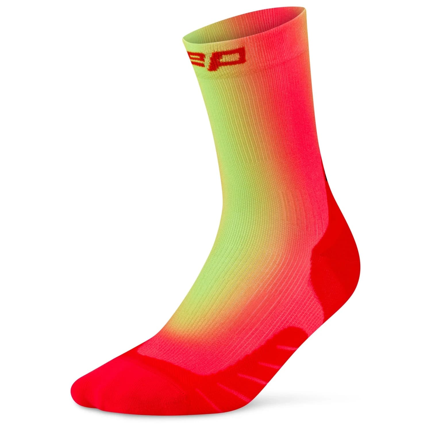 Мъжки туристически чорапи CEP Run Edt. Gradient Socks Mid Cut 5.0 Running socks - Red / Lime