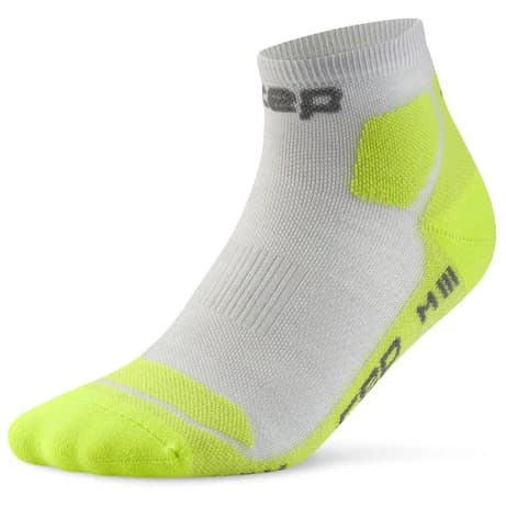 Дамски туристически чорапи CEP Women's Hiking Light Cushion Socks Low Cut Walking socks - Grey / Acid Lime