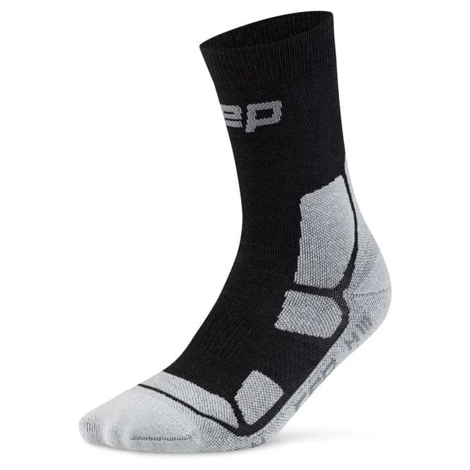 Дамски туристически чорапи CEP Women's Hiking Mid Cushion Socks Mid Cut Walking socks - Black / Grey