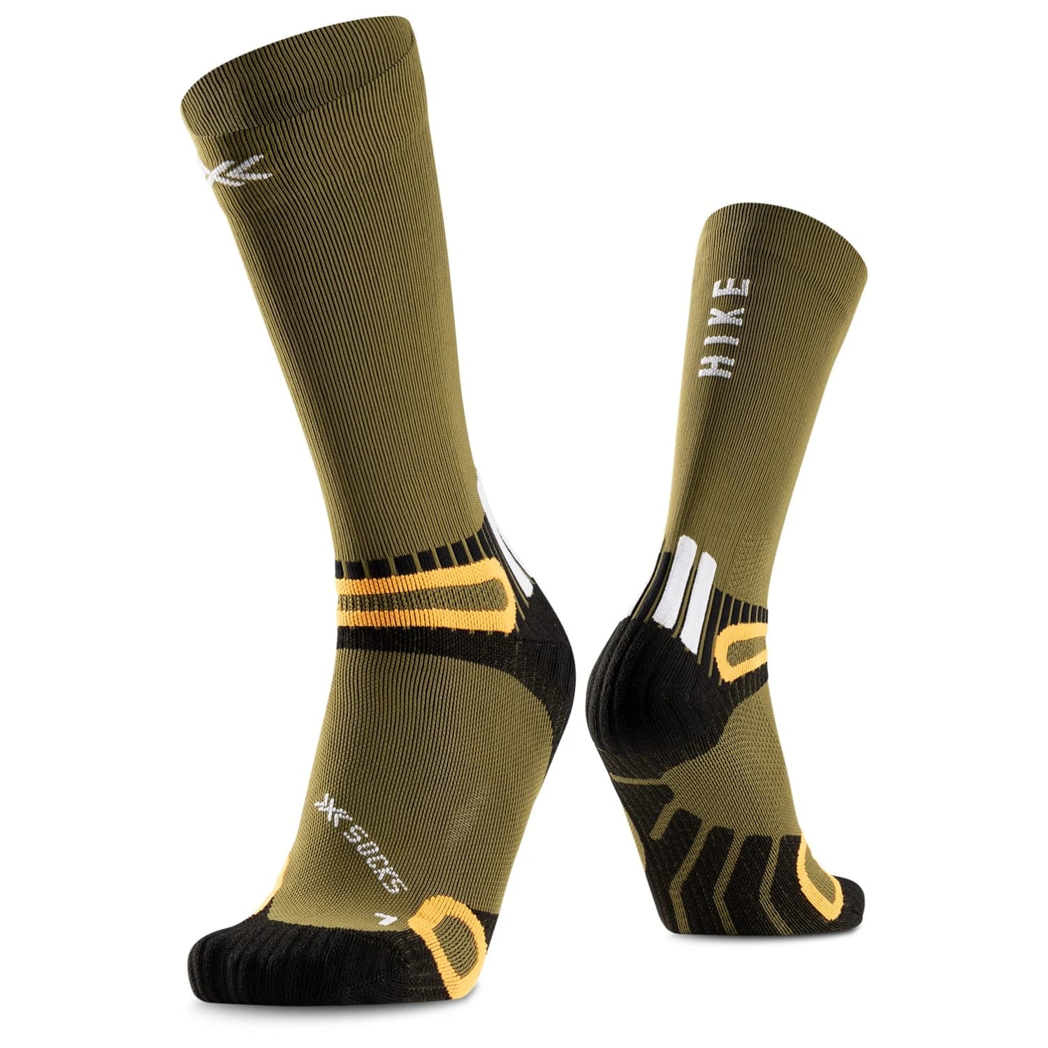 Туристически чорапи X-Socks Hike Discover Crew Walking socks - Olive