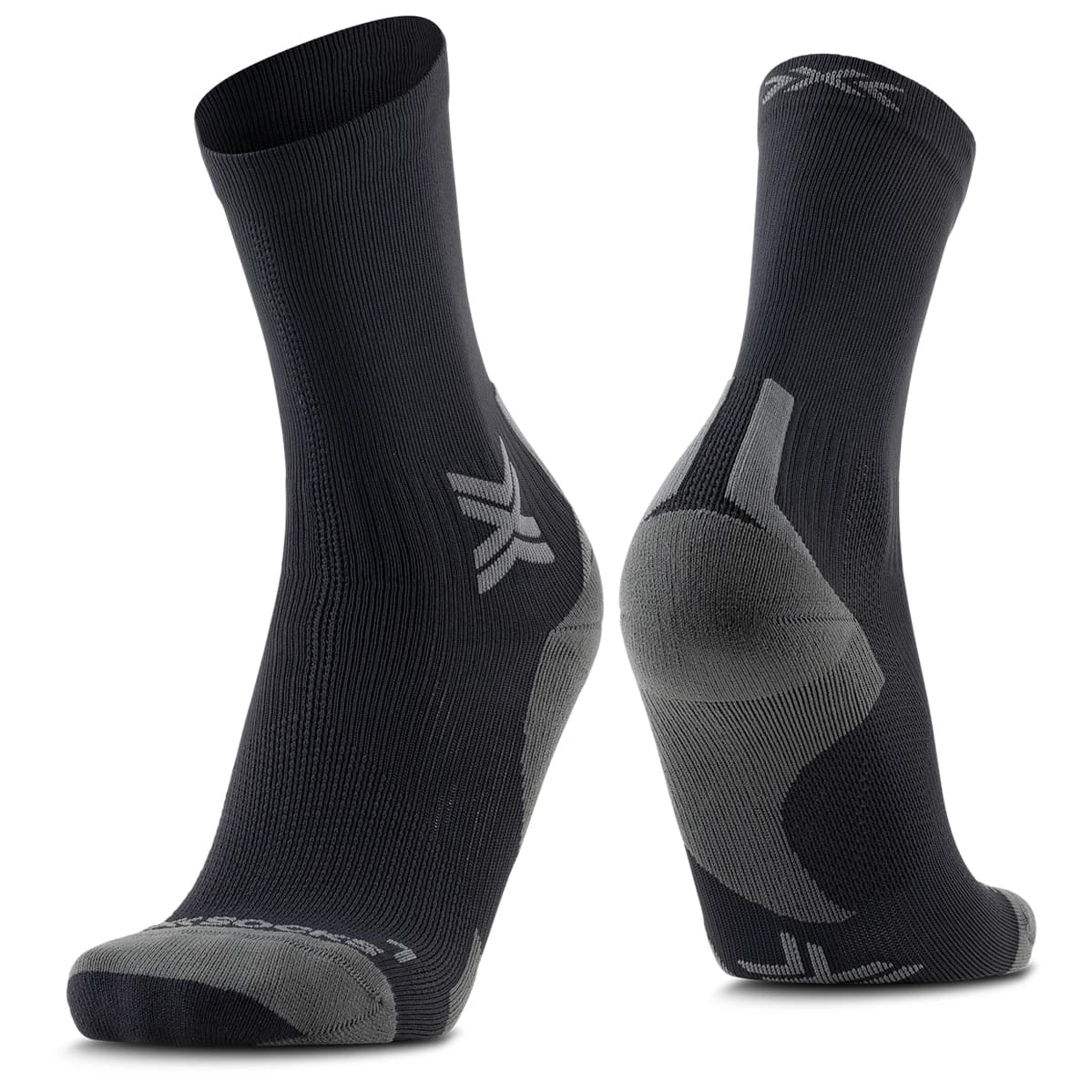 Чорапи за бягане X-Socks Run Discover Crew Running socks - Black / Charcoal