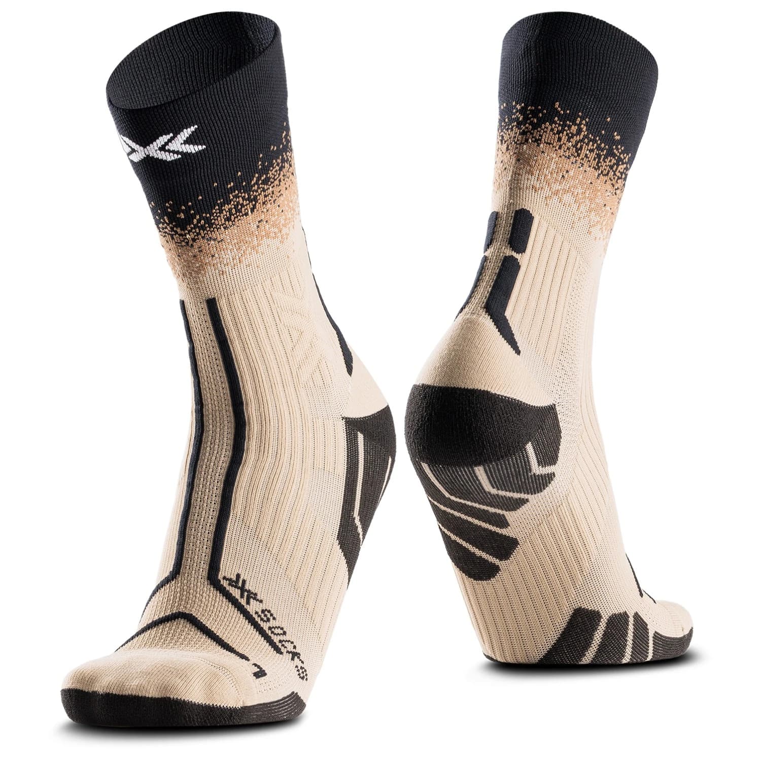 Чорапи за бягане X-Socks Trailrun Terraskin Perform Crew Running socks - Dark Sand / Light Sand