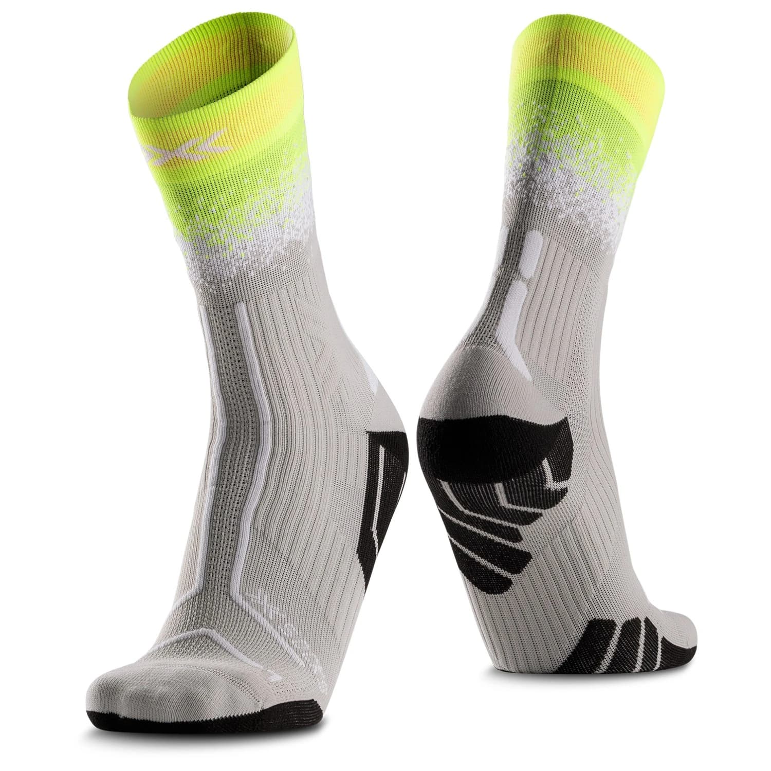 Чорапи за бягане X-Socks Trailrun Terraskin Perform Crew Running socks - Fluo Yellow / X White / Silver Grey