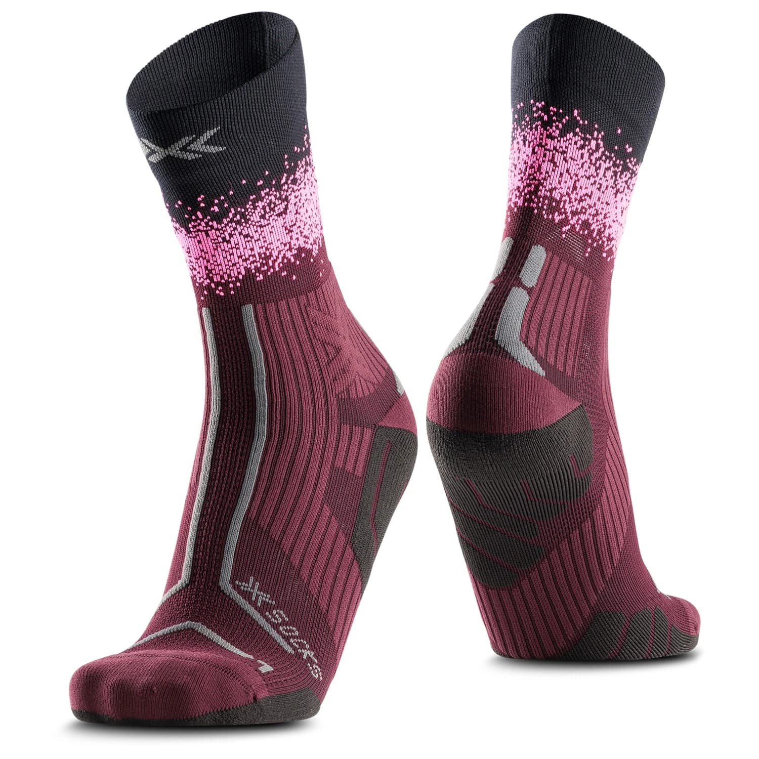 Чорапи за бягане X-Socks Trailrun Terraskin Perform Crew Running socks - Oxide Red / Fluo Pink