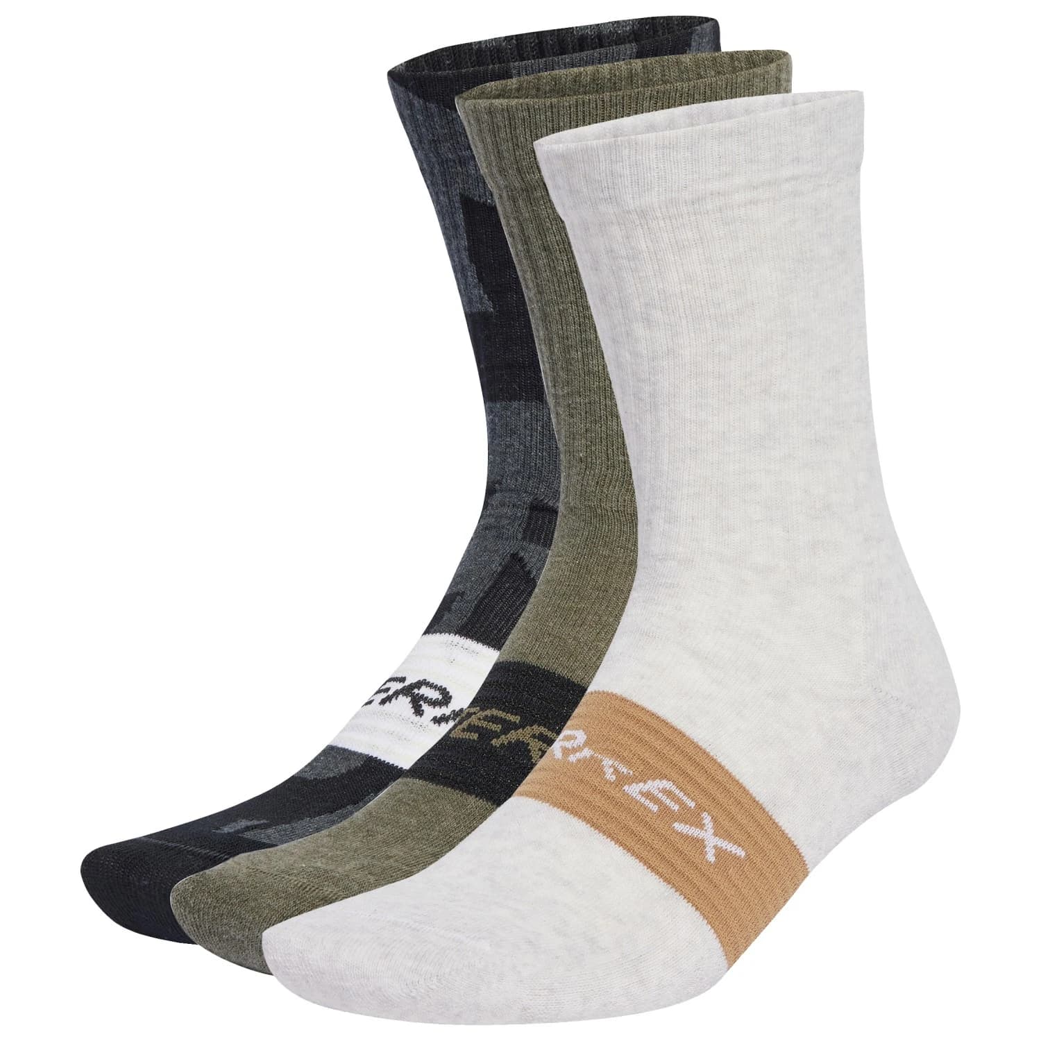 Мъжки спортни чорапи adidas Terrex TRX MT Sock 3-Pack Sports socks - Black / Olive Strata / White