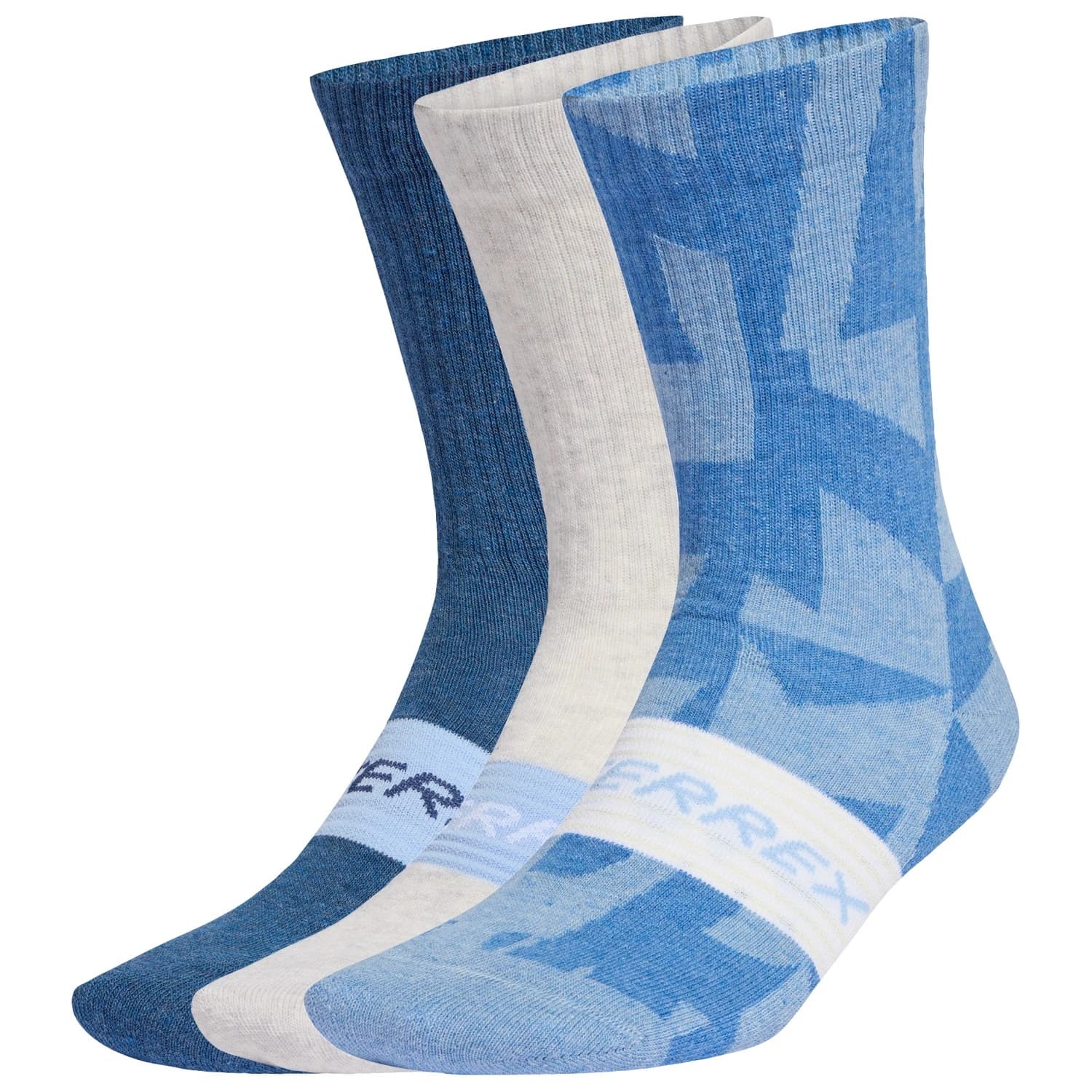 Мъжки спортни чорапи adidas Terrex TRX MT Sock 3-Pack Sports socks - Glow Blue / White / Tech Indigo
