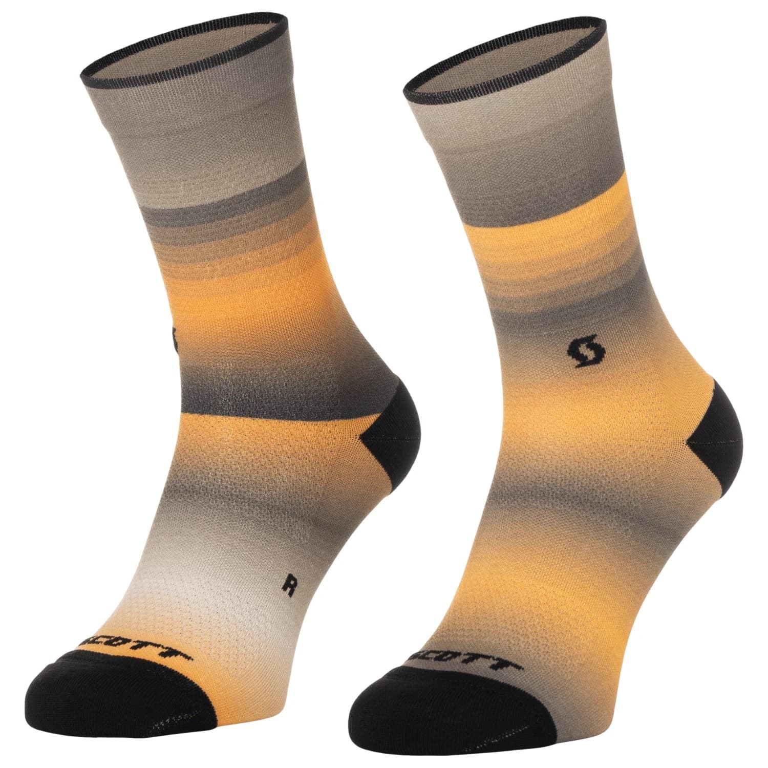Чорапи за колоездене Scott Sock Gradient Stripes Crew Cycling socks - Toast Beige / Gleam Orange