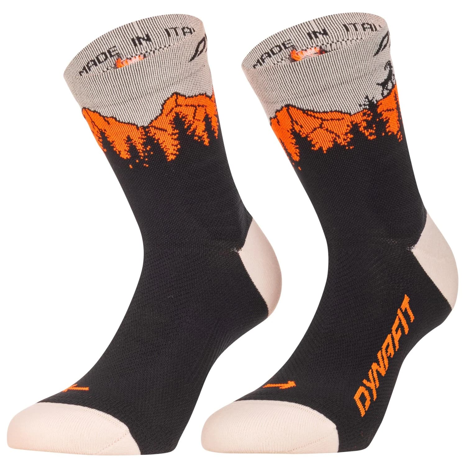 Чорапи за бягане Dynafit Traverse Mid Running socks - Black Out / Ultra Orange