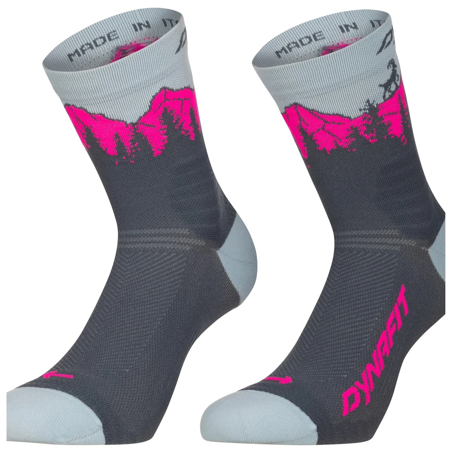 Чорапи за бягане Dynafit Traverse Mid Running socks - Cinder / Pink Glo