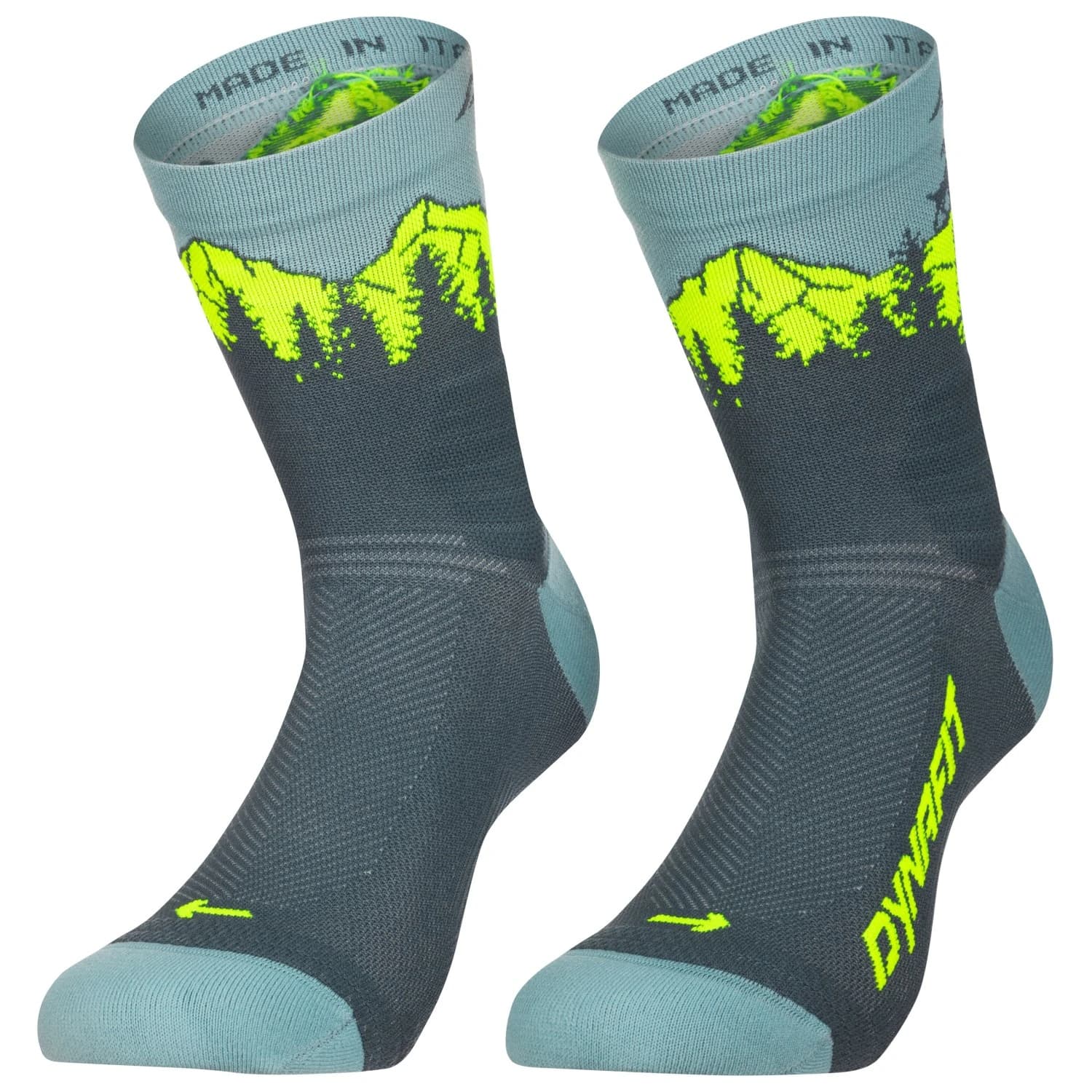 Чорапи за бягане Dynafit Traverse Mid Running socks - Cinder / Ultra Yellow