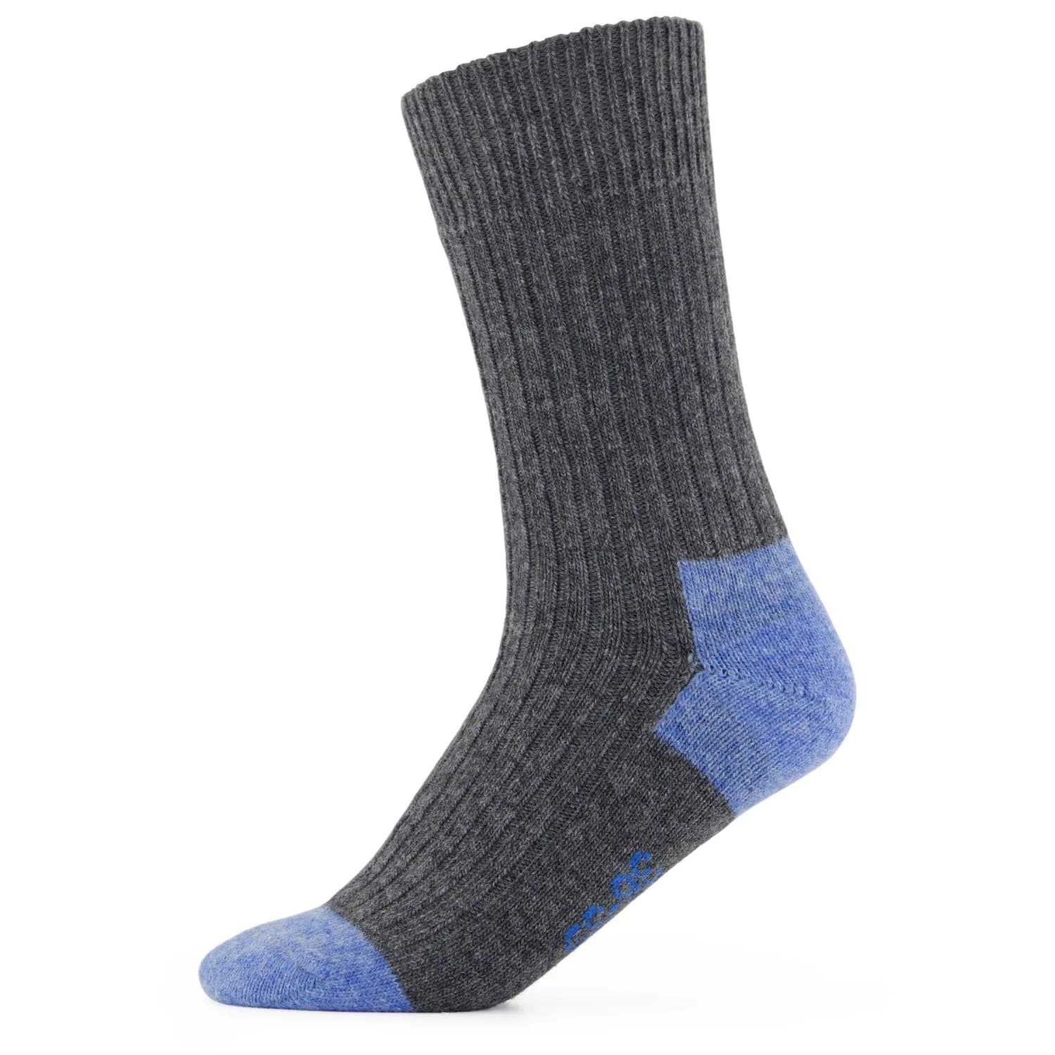 Спортни чорапи Alpacasocks&Co Merino Cashmere Ribbed Crew Sports socks - Medium Grey / Ocean Blue