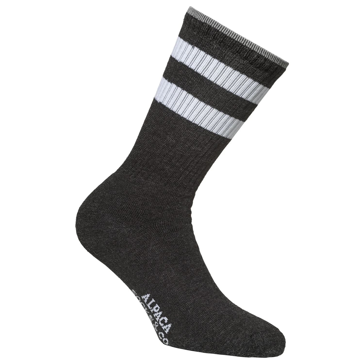 Спортни чорапи Alpacasocks&Co Merino Casual Stripes Sports socks - Antracite / Bianco / Metallic
