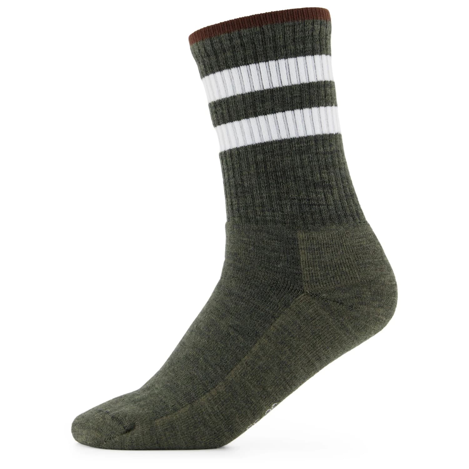 Спортни чорапи Alpacasocks&Co Merino Casual Stripes Sports socks - Green / White / Brown