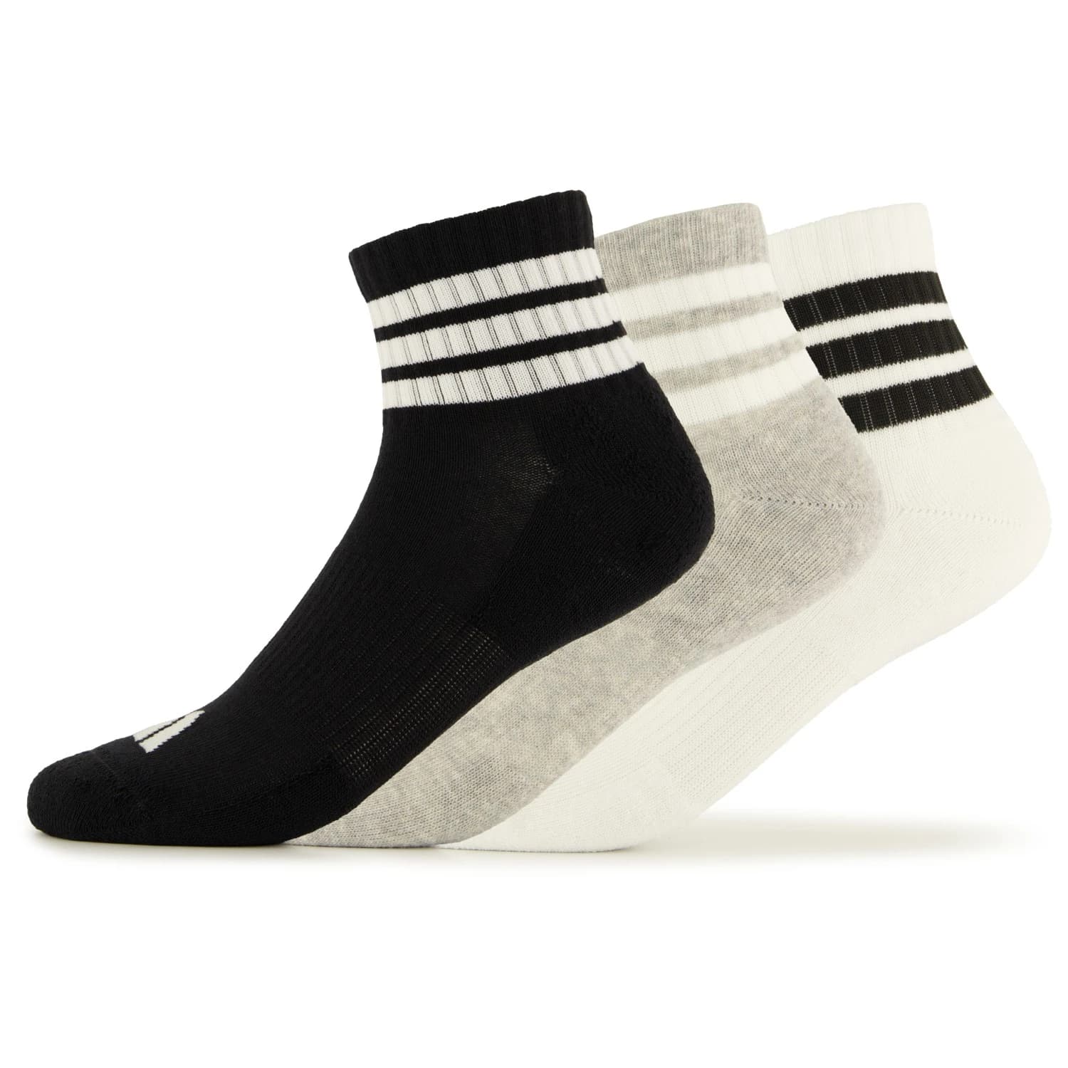 Спортни чорапи adidas 3-Stripes Essential Concept Mid 3-Pack Sports socks - Medium Grey Heather / White / Black
