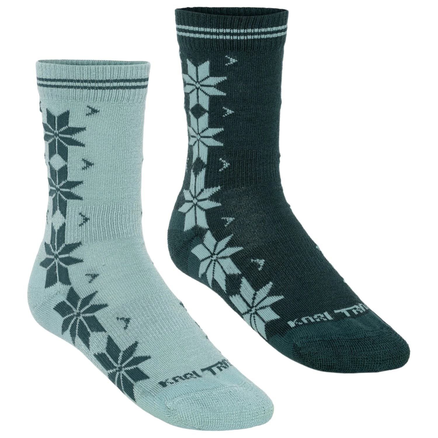 Дамски мериносови чорапи Kari Traa Women's Vinst Sock 2 Pack Merino socks - Blue Lagoon