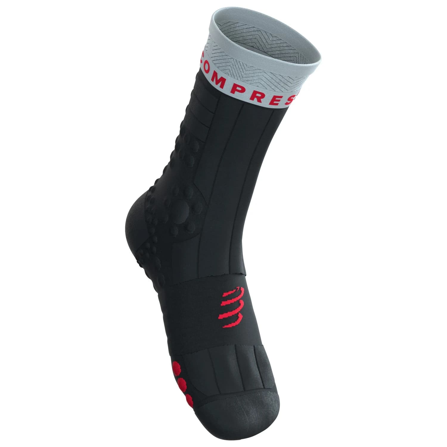 Чорапи за бягане Compressport Pro Racing Socks Winter Trail Running socks - Black / Gray Violet / Fluo Red