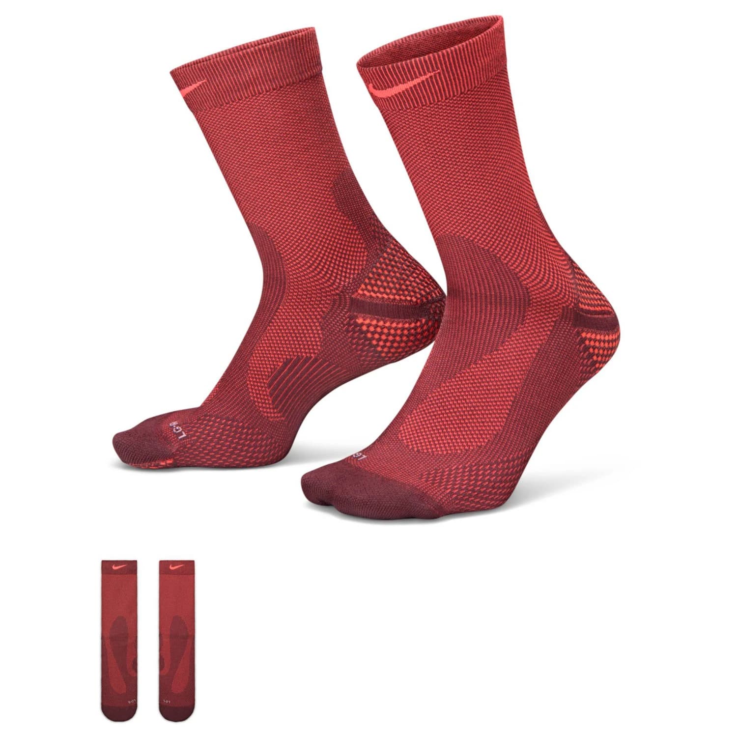 Чорапи за бягане Nike Running Lightweight Crew Socks Running socks - Tattoo / Hot Lava / Pure Platinum / Hot Lava