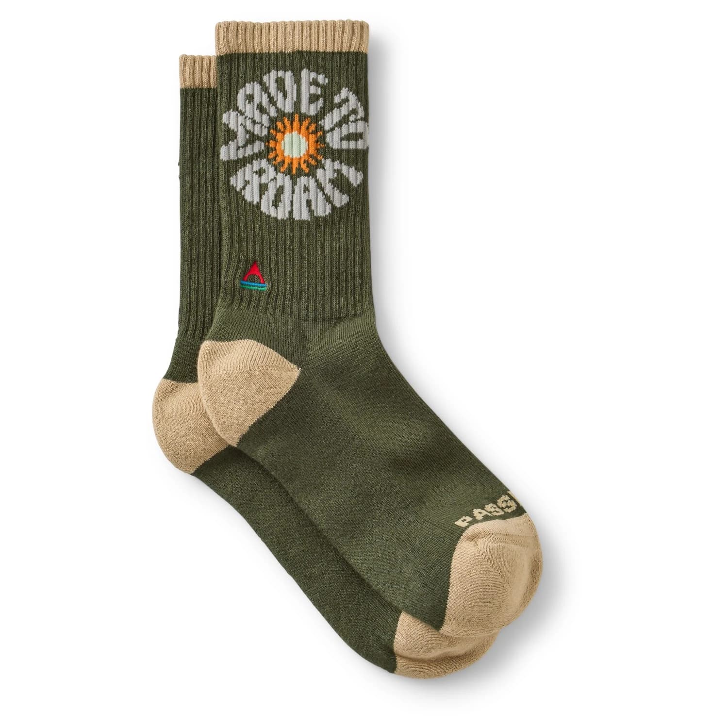 Спортни чорапи Passenger Made To Roam Graphic Crew Socks Sports socks - Khaki
