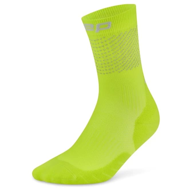 Мъжки чорапи за бягане CEP Pro Run Reflective Socks 3.0 Mid Cut Running socks - Lime