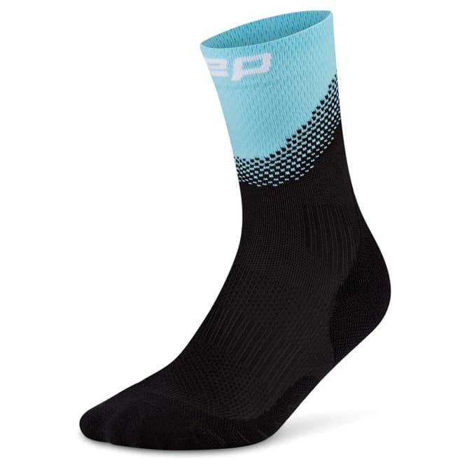 Мъжки чорапи за бягане CEP Run Edt. Split Socks Mid Cut Running socks - Black / Light Blue