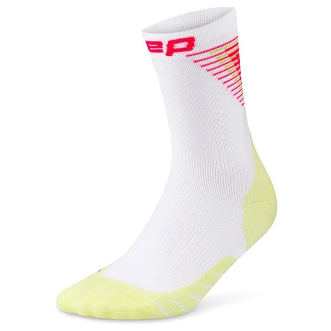 Чорапи за бягане CEP Women's Run Edt. Halo Socks Mid Cut Running socks - White / Lime