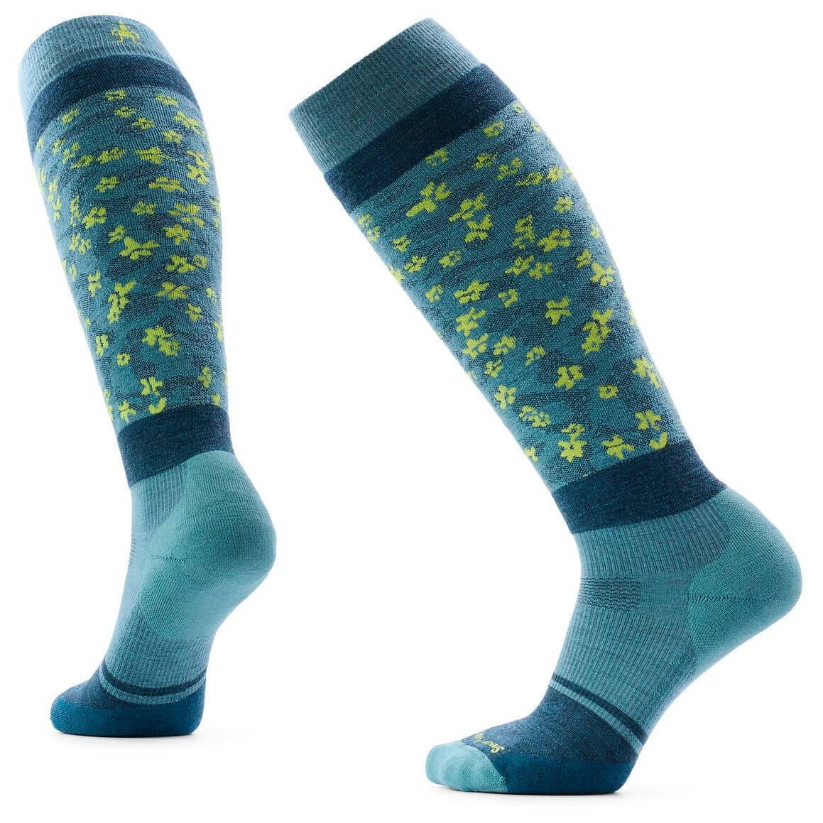 Ски чорапи Smartwool Women's Snowboard TC Wild Blossom OTC Ski socks - Dusty Teal