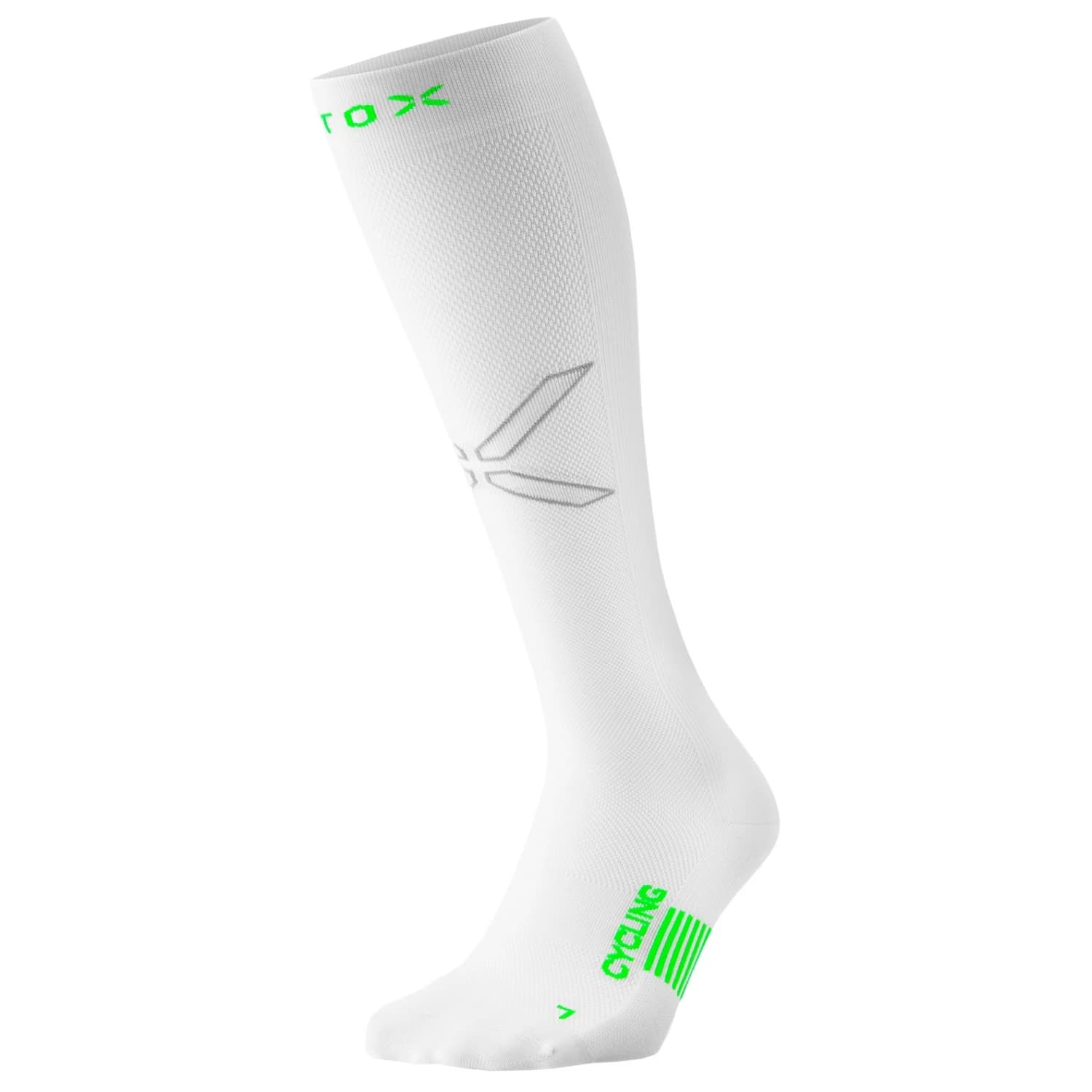 Мъжки чорапи за колоездене STOX Energy Socks Cycling Socks - White / Green Fluo
